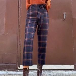 Wilfred Plaid Trousers - Black and Brown